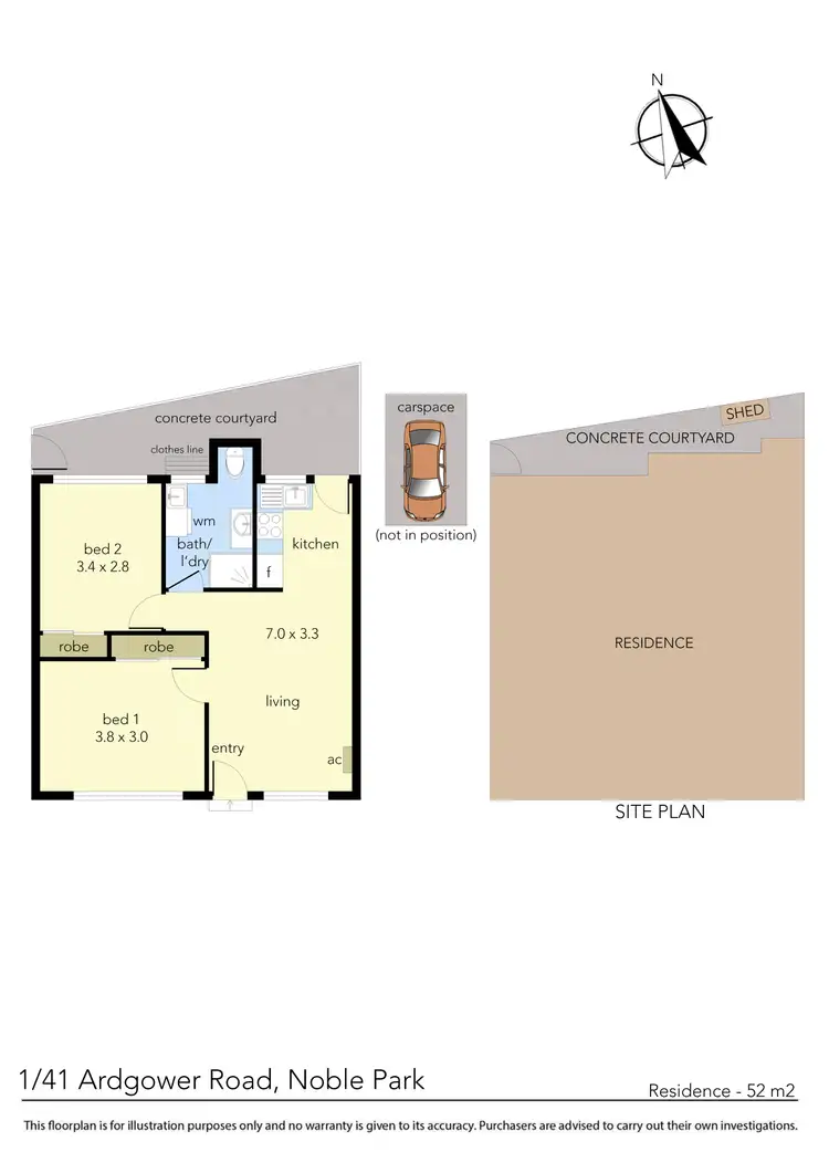Floorplan of Homely unit listing, 1/41 Ardgower Road, Noble Park VIC 3174