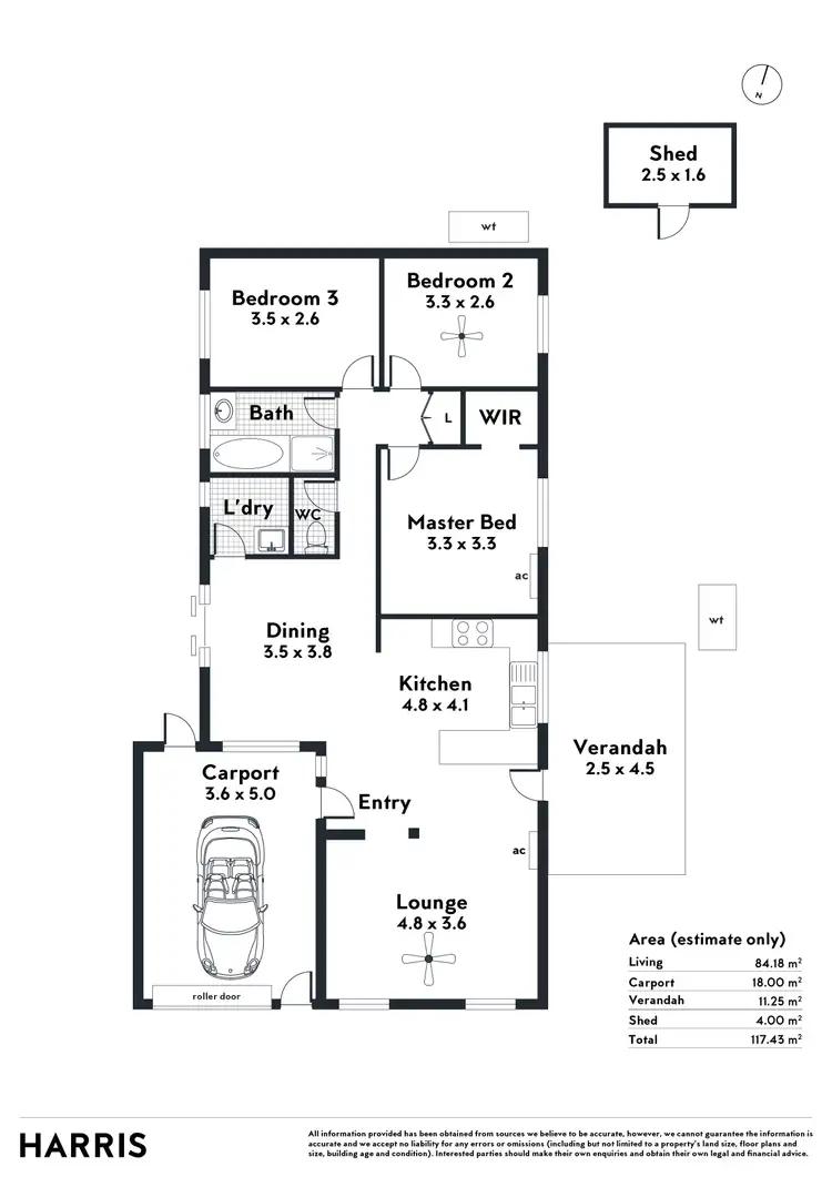 Floorplan of Homely unit listing, 1/14 Douglas Avenue, Hillcrest SA 5086