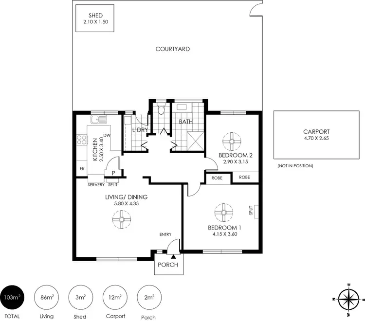 Floorplan of Homely unit listing, Unit 22/74-86 Marian Road, Payneham SA 5070