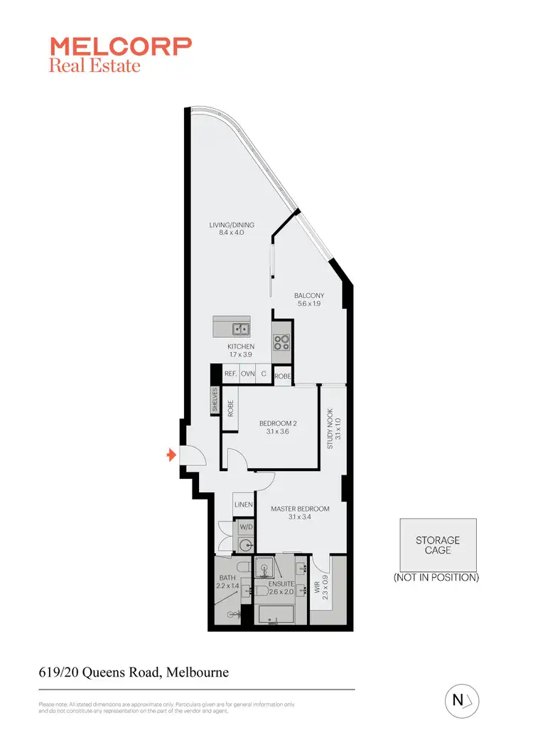 Floorplan of Homely apartment listing, 619/20 Queens Road, Melbourne VIC 3004