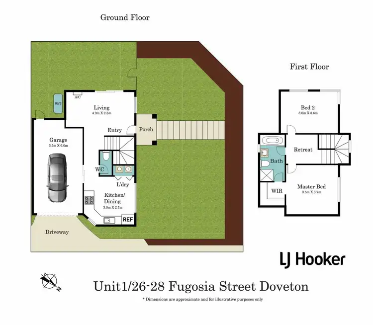 Floorplan of Homely townhouse listing, 1/28 Fugosia Street, Doveton VIC 3177