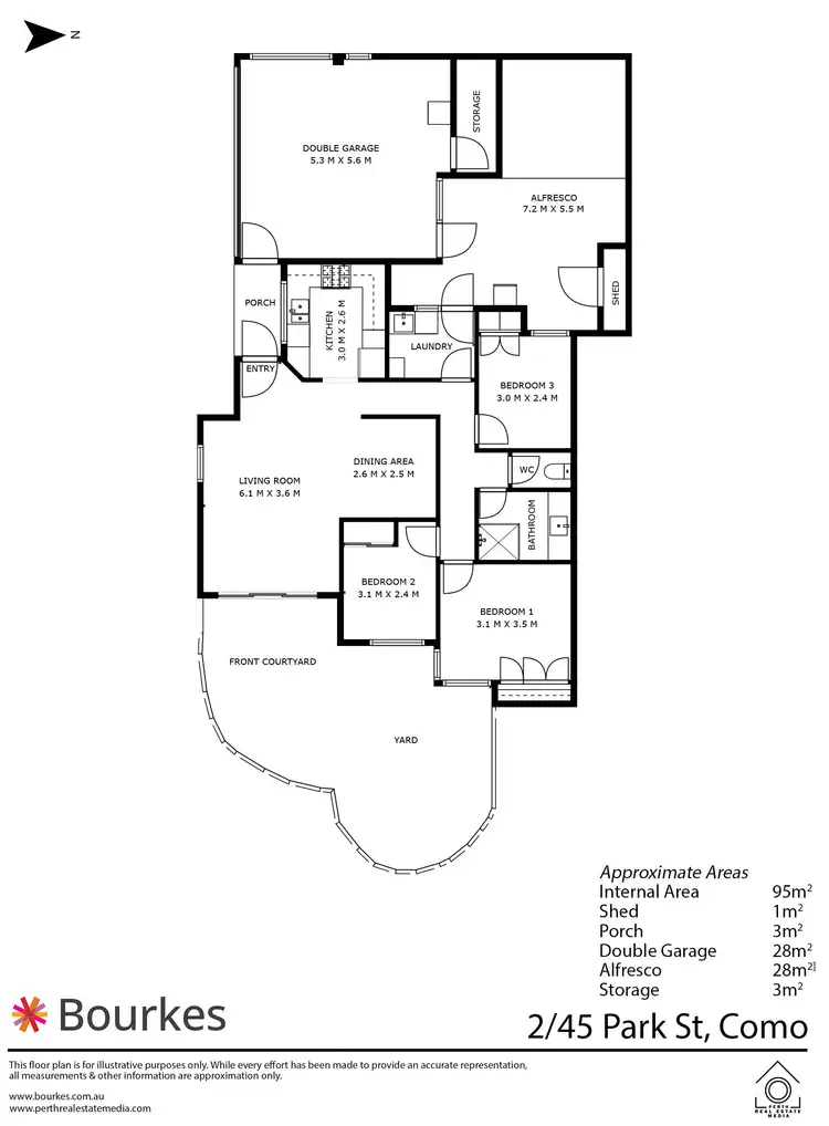 Floorplan of Homely villa listing, 2/45 Park Street, Como WA 6152