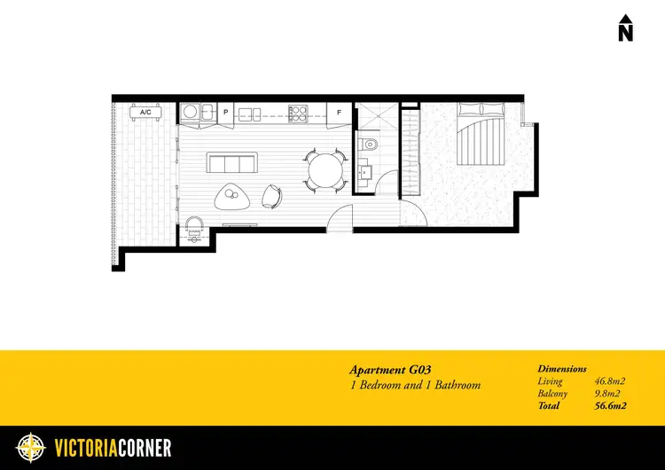 Floorplan of Homely apartment listing, G03/27 Victoria Street, Footscray VIC 3011