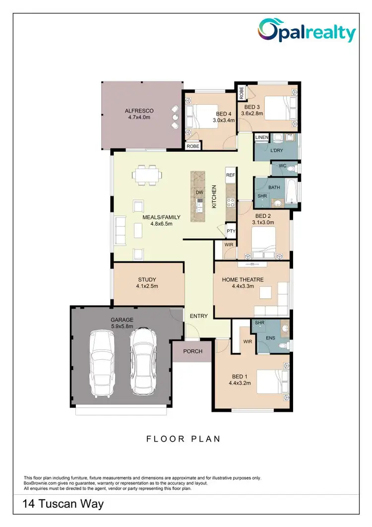 Floorplan of Homely house listing, 14 Tuscan Way, Karnup WA 6176