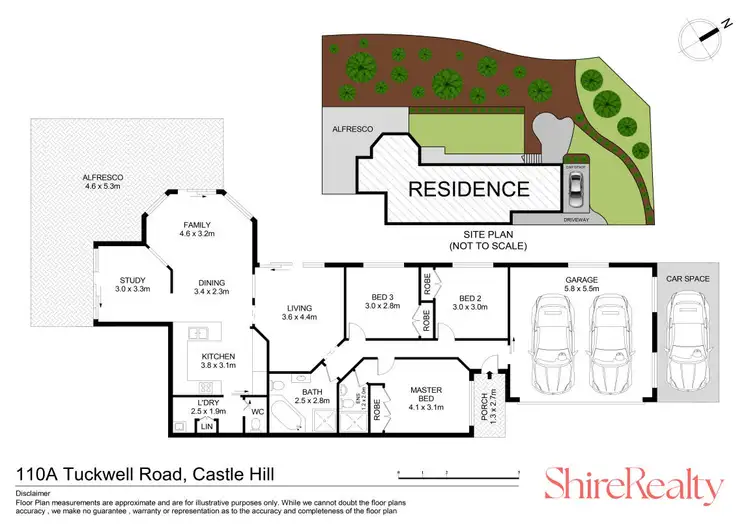 Floorplan of Homely semi-detached listing, 110a Tuckwell Road, Castle Hill NSW 2154