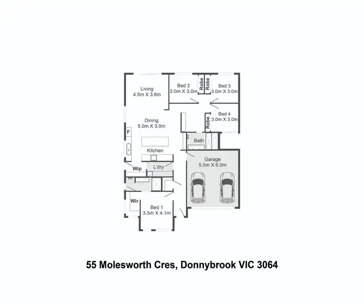 Floorplan of Homely house listing, 55 Molesworth Crescent, Donnybrook VIC 3064