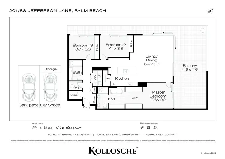 Floorplan of Homely apartment listing, 201/88 Jefferson Lane, Palm Beach QLD 4221