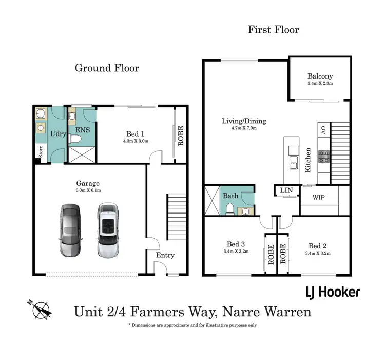 Floorplan of Homely townhouse listing, 2/4 Farmers Way, Narre Warren VIC 3805