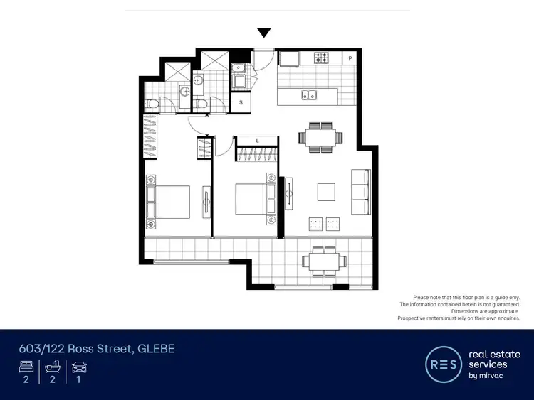 Floorplan of Homely apartment listing, 603/122 Ross Street, Glebe NSW 2037