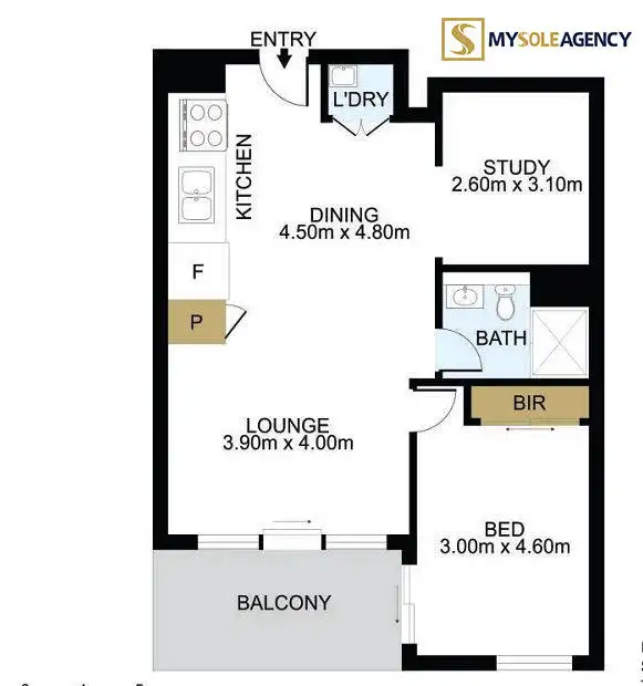 Floorplan of Homely apartment listing, Level 3/317/347 George Street, Waterloo NSW 2017