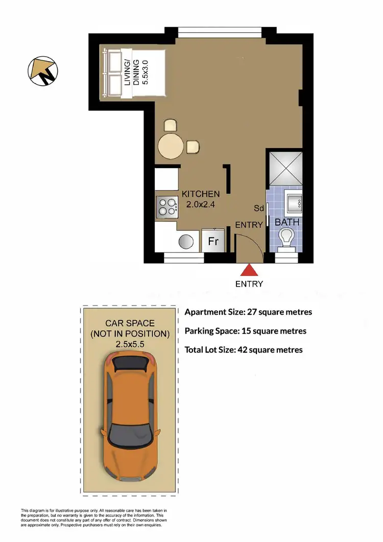 Floorplan of Homely studio listing, 238/58 Cook Road, Centennial Park NSW 2021