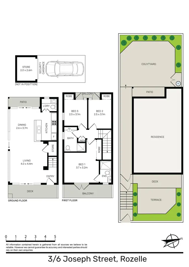 Floorplan of Homely townhouse listing, 3/6 Joseph Street, Rozelle NSW 2039