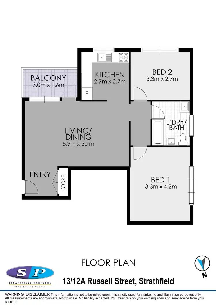 Floorplan of Homely apartment listing, 13/12A Russell Street, Strathfield NSW 2135