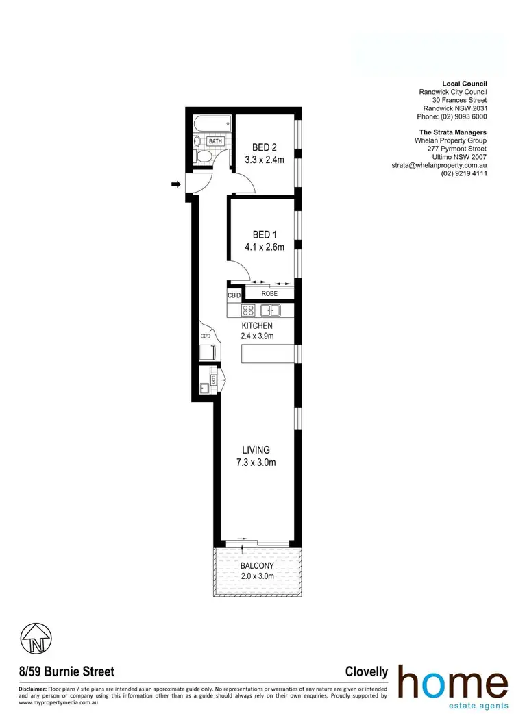 Floorplan of Homely unit listing, 8/59 Burnie Street, Clovelly NSW 2031