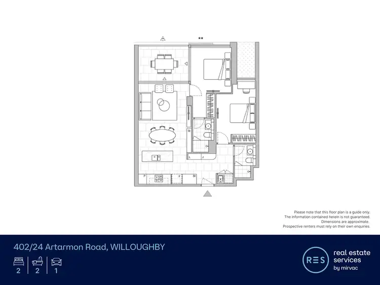 Floorplan of Homely apartment listing, 402/24 Artarmon Road, Willoughby NSW 2068