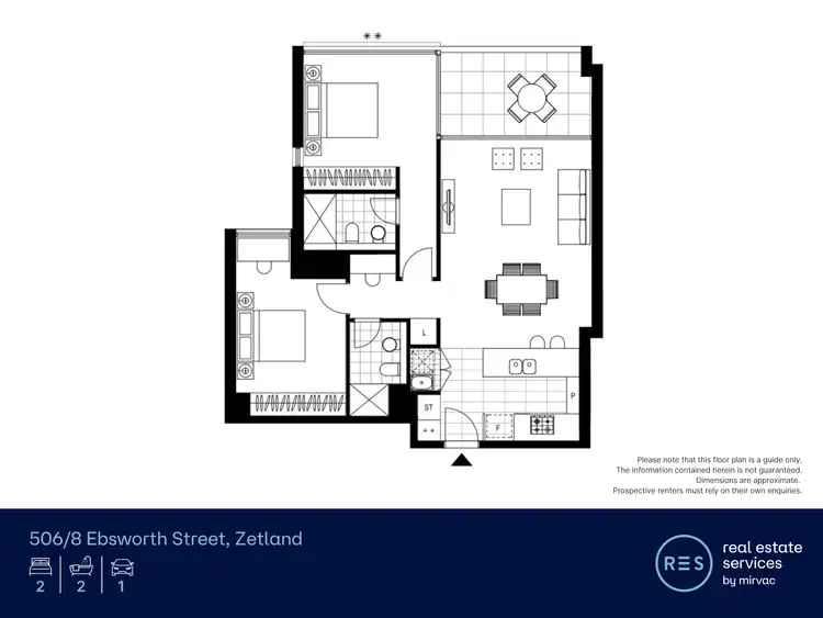 Floorplan of Homely apartment listing, 506/8 Ebsworth Street, Zetland NSW 2017