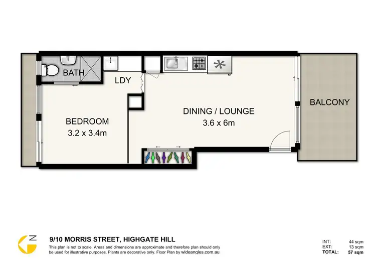 Floorplan of Homely unit listing, 9/10 Morris Street, Highgate Hill QLD 4101