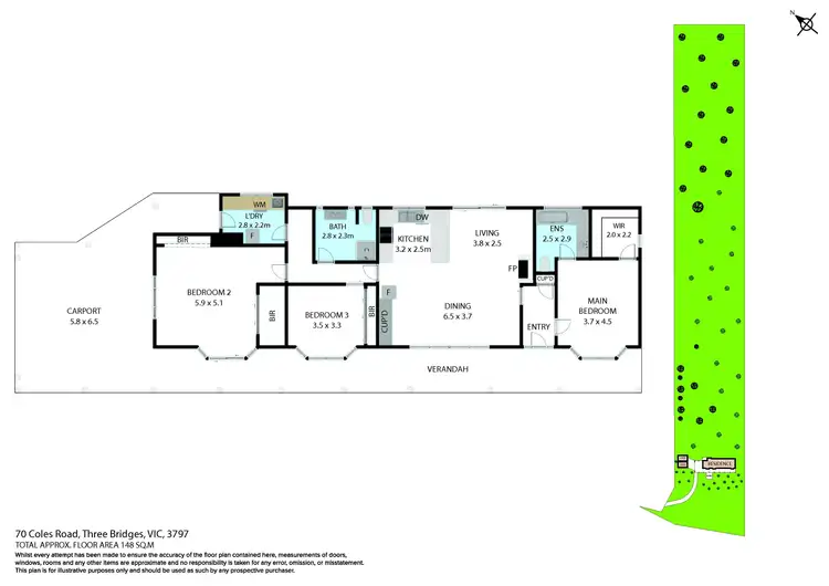 Floorplan of Homely house listing, 70 Coles Road, Three Bridges VIC 3797