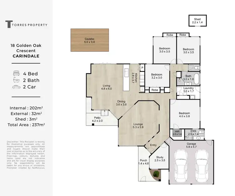 Floorplan of Homely house listing, 18 Golden Oak Crescent, Carindale QLD 4152