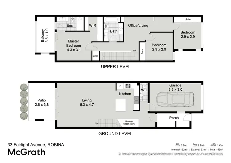 Floorplan of Homely townhouse listing, 33 Fairlight Avenue, Robina QLD 4226