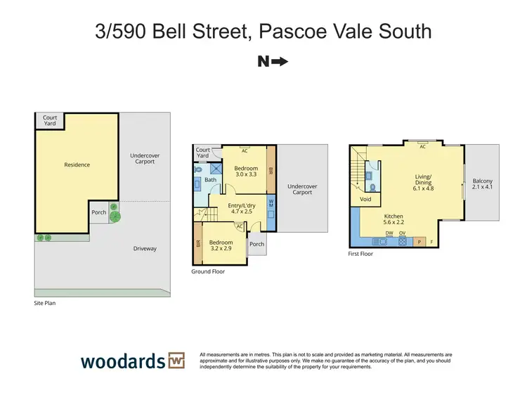 Floorplan of Homely townhouse listing, 3/590 Bell Street, Pascoe Vale South VIC 3044