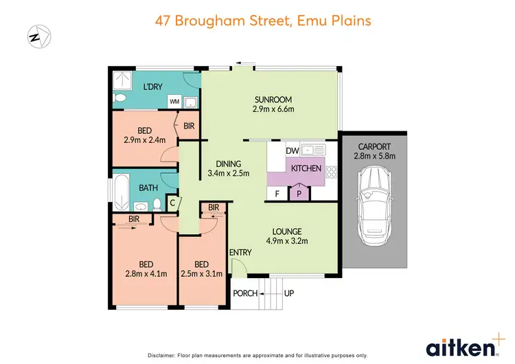 Floorplan of Homely semi-detached listing, 47 Brougham Street, Emu Plains NSW 2750