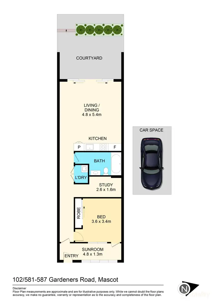 Floorplan of Homely apartment listing, 102/581-587 Gardeners Road, Mascot NSW 2020