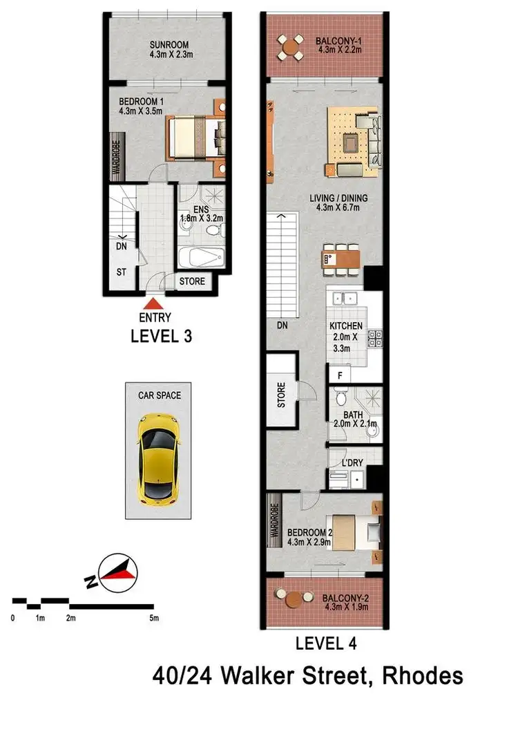 Floorplan of Homely apartment listing, 40/24 Walker Street, Rhodes NSW 2138