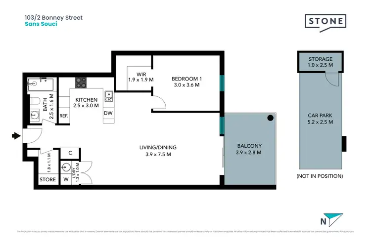 Floorplan of Homely apartment listing, 103/2 Bonney Street, Sans Souci NSW 2219