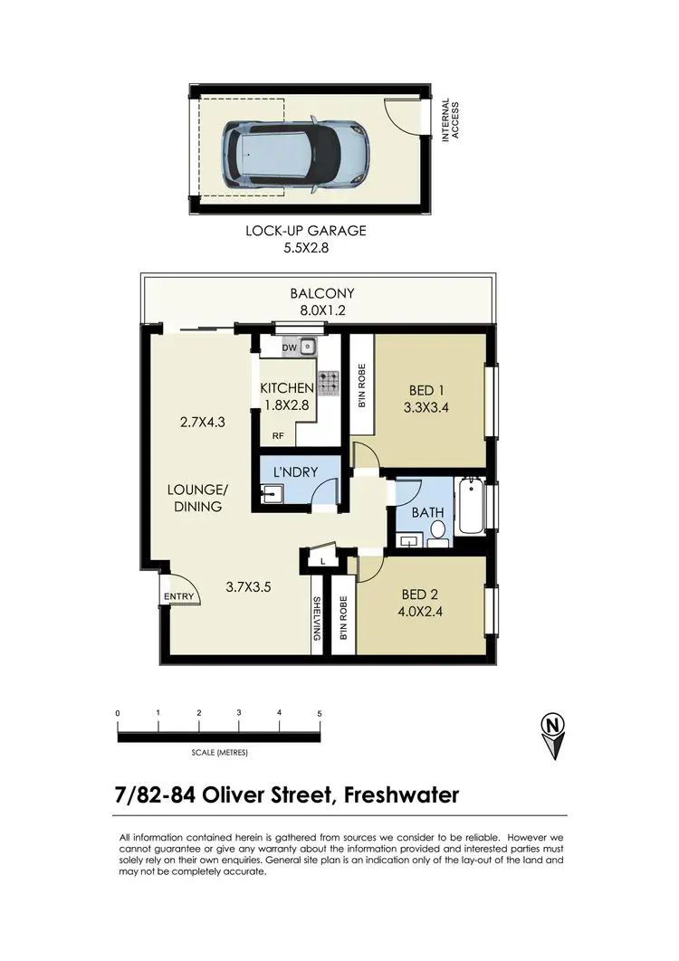 Floorplan of Homely unit listing, 7/82 Oliver Street, Freshwater NSW 2096
