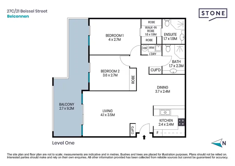 Floorplan of Homely apartment listing, 27C/21 Beissel Street, Belconnen ACT 2617
