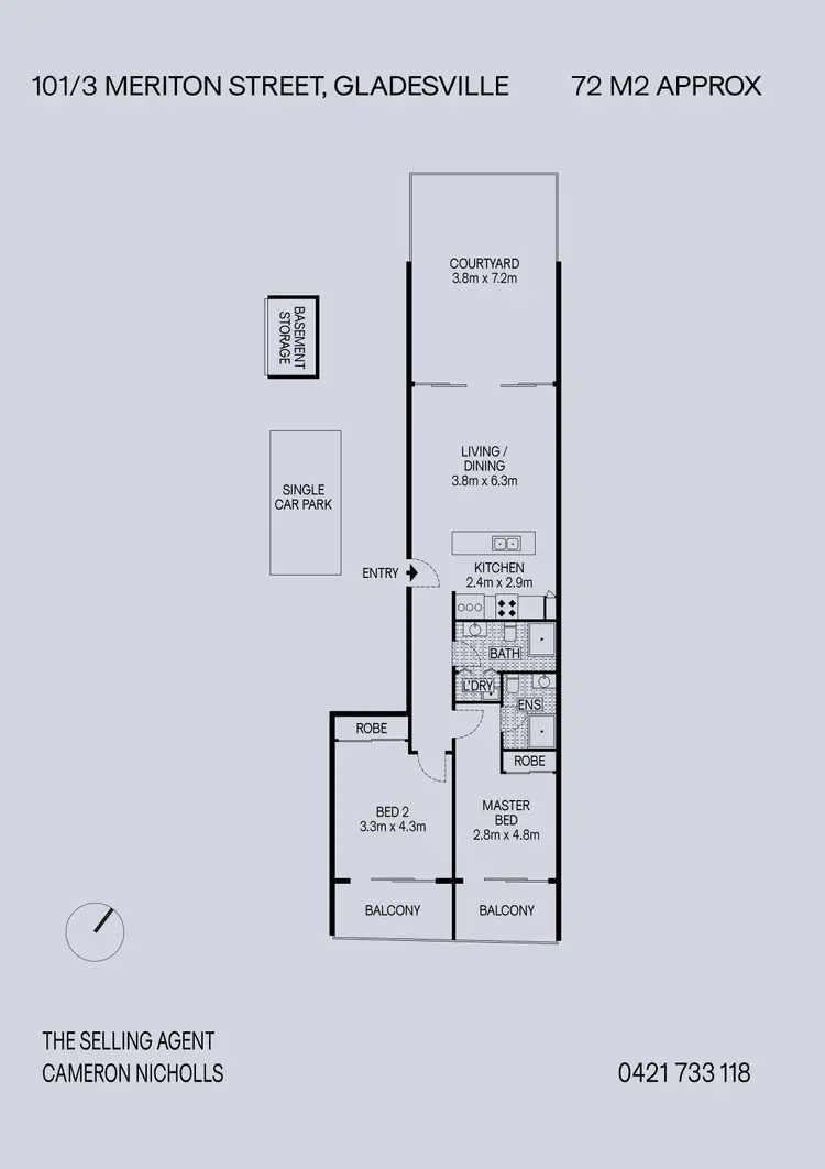Floorplan of Homely apartment listing, 101/3 Meriton Street, Gladesville NSW 2111
