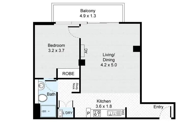 Floorplan of Homely apartment listing, 1209/25 Wills Street, Melbourne VIC 3000