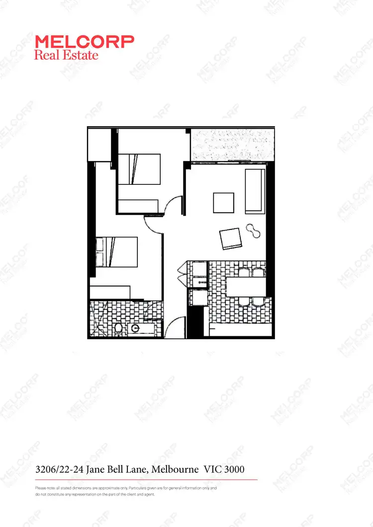 Floorplan of Homely apartment listing, 3206/22-24 Jane Bell Lane, Melbourne VIC 3000
