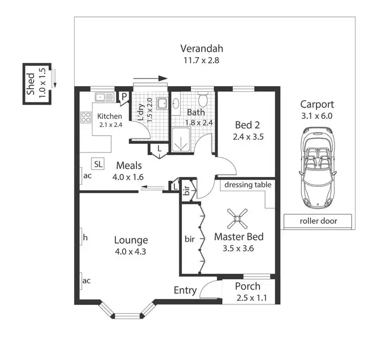 Floorplan of Homely unit listing, 3/66 Lipsett Terrace, Brooklyn Park SA 5032