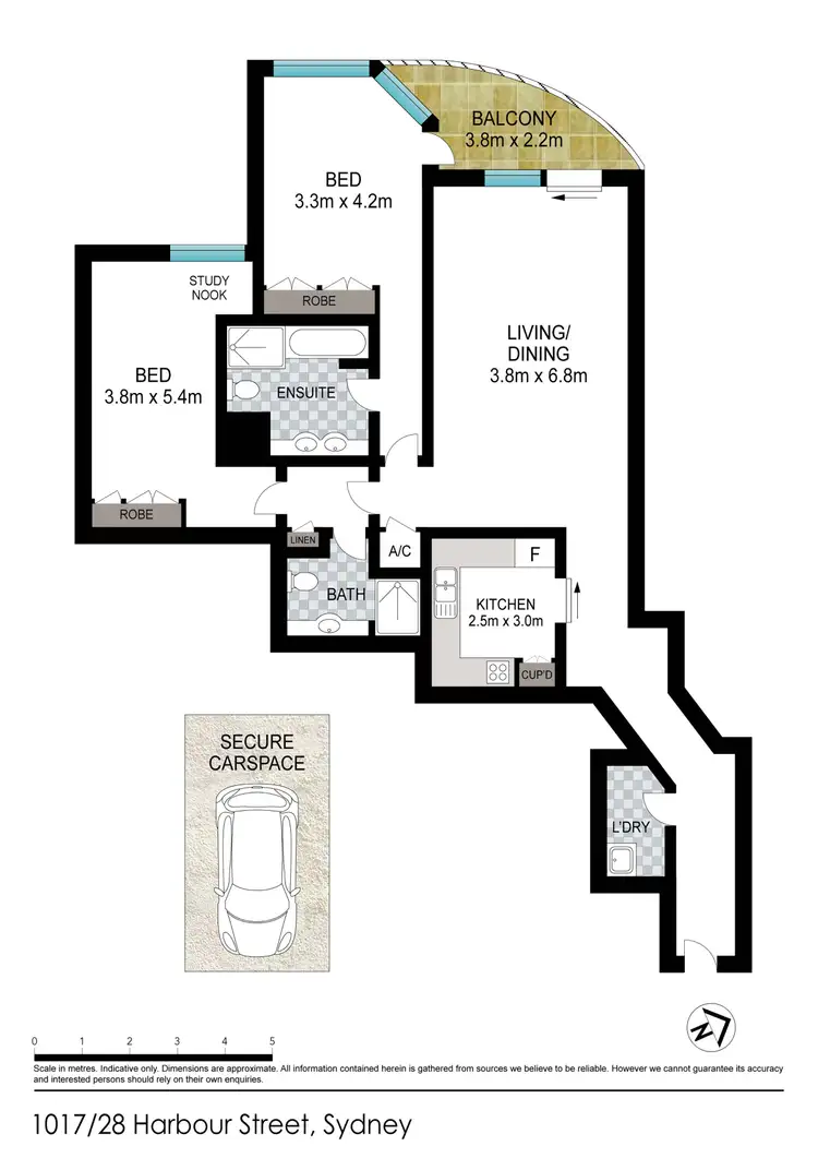 Floorplan of Homely apartment listing, Level 10/28 Harbour Street, Sydney NSW 2000