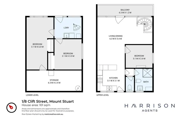 Floorplan of Homely townhouse listing, 1/18 Clift Street, Mount Stuart TAS 7000
