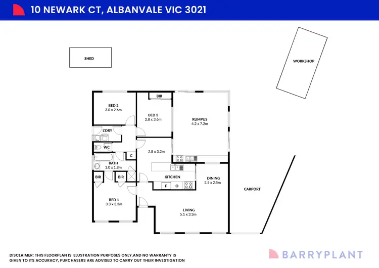 Floorplan of Homely house listing, 10 Newark Court, Albanvale VIC 3021