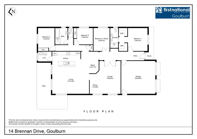 Floorplan of Homely house listing, 14 Brennan Drive, Goulburn NSW 2580