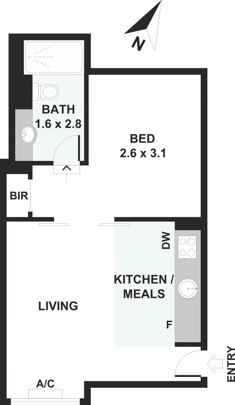 Floorplan of Homely apartment listing, 302/182 Collins Street, Melbourne VIC 3000
