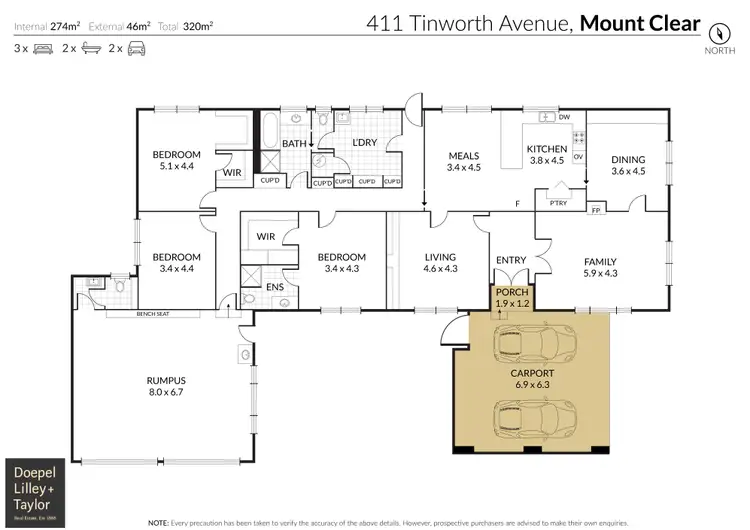 Floorplan of Homely house listing, 411 Tinworth Avenue, Mount Clear VIC 3350