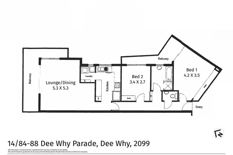 Floorplan of Homely unit listing, 14/84-88 Dee Why Parade, Dee Why NSW 2099
