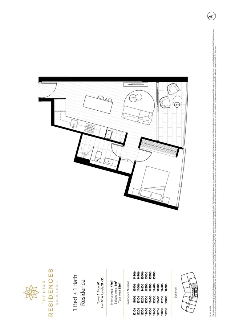 Floorplan of Homely apartment listing, 13906/5 The Darling Avenue, Broadbeach QLD 4218