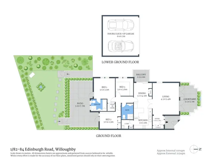 Floorplan of Homely semi-detached listing, 1/82-84 Edinburgh Road, Willoughby NSW 2068