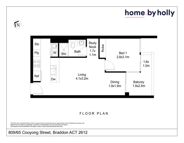 Floorplan of Homely apartment listing, 809/65 Cooyong Street, Braddon ACT 2612