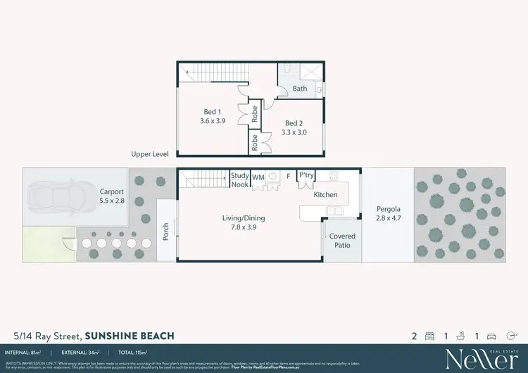 Floorplan of Homely apartment listing, 5/14 Ray Street, Sunshine Beach QLD 4567
