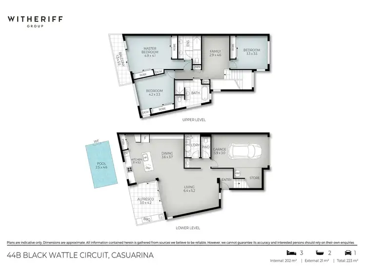 Floorplan of Homely semi-detached listing, 44b Black Wattle Circuit, Casuarina NSW 2487