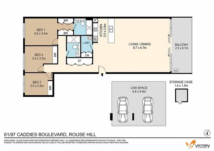 Floorplan of Homely apartment listing, 61/97 Caddies Boulevard, Rouse Hill NSW 2155