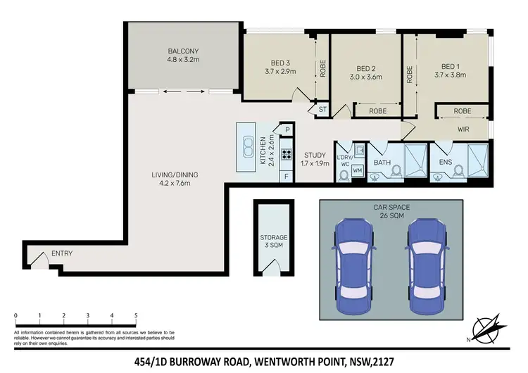 Floorplan of Homely apartment listing, 454/1D Burroway Road, Wentworth Point NSW 2127