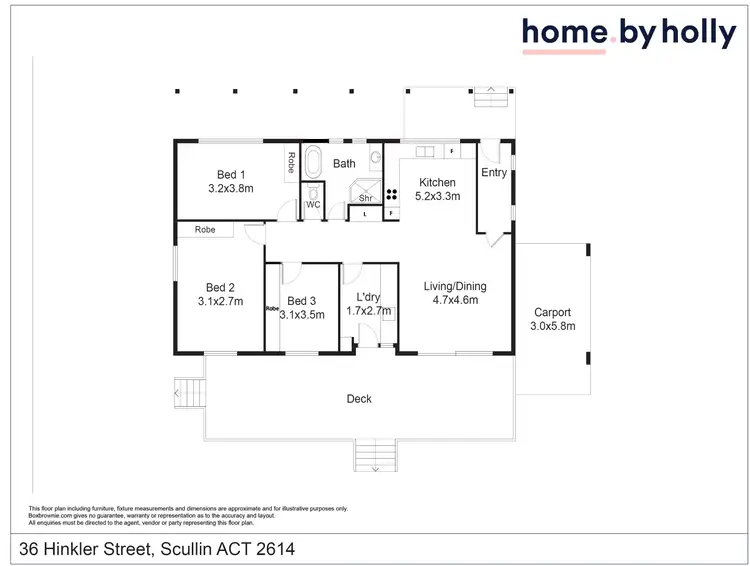Floorplan of Homely house listing, 36 Hinkler Street, Scullin ACT 2614